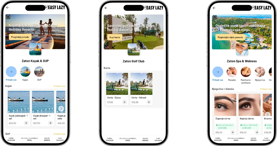 Ponuda Zaton Kayak & SUP, Zaton Golf Club i Zaton Spa & Welness na mobitelu